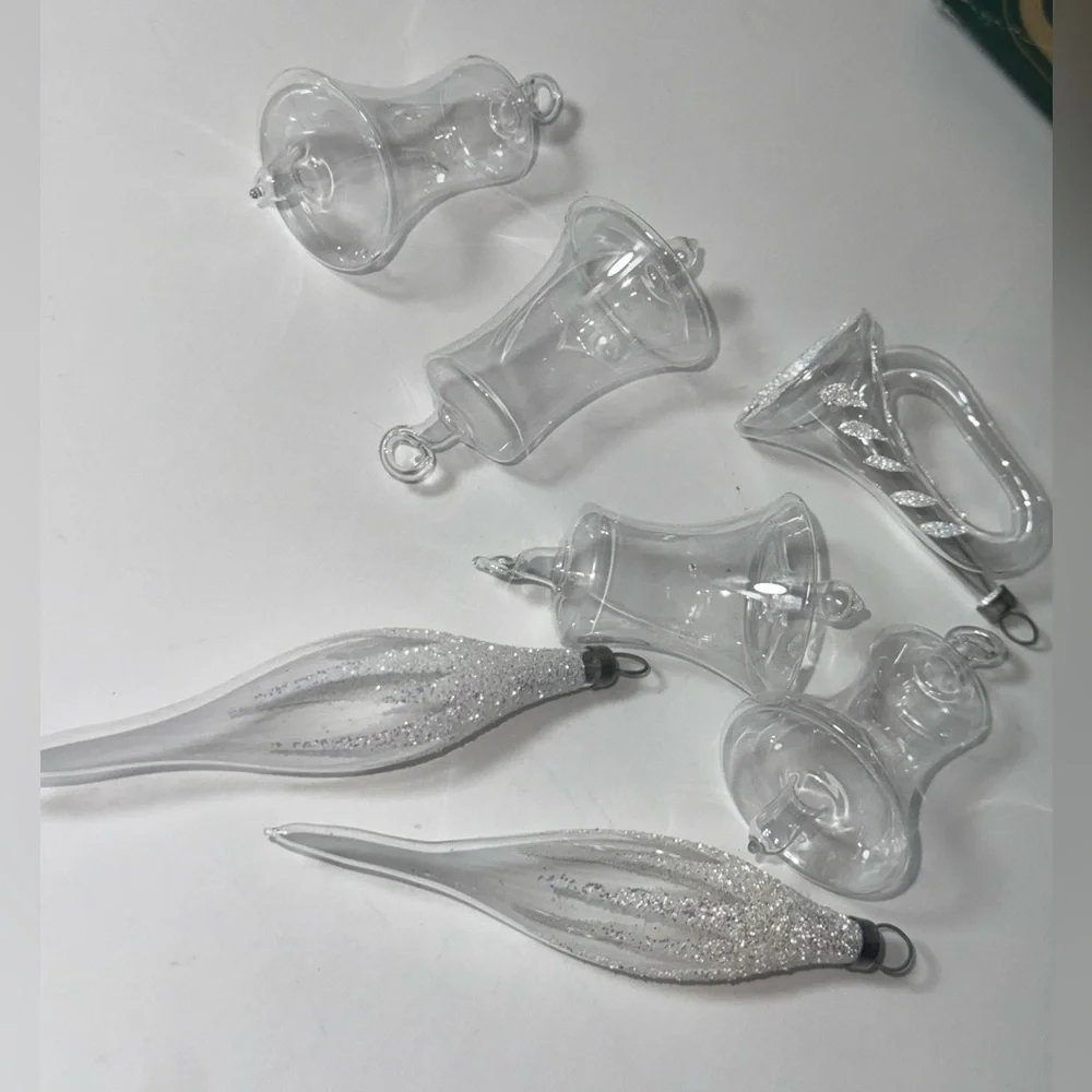 Vintage Pyramid hand crafted glass clear ornaments-